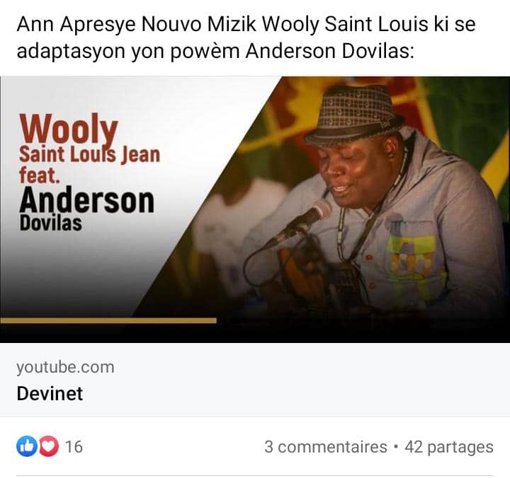 « Devinèt », powèm Anderson Dovilas ki kouche nan vwa Wooly Saint Jean Louis